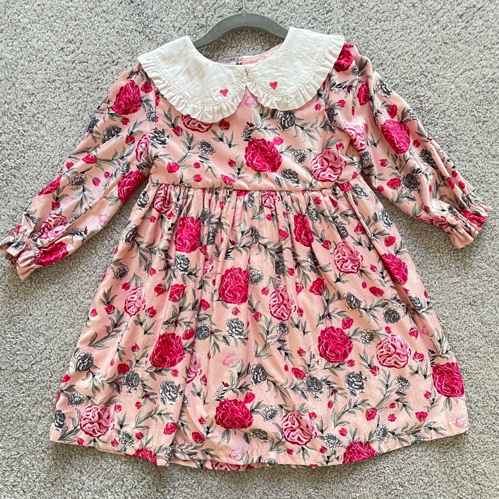 Cath Kidston Winding Rose Alice Collar Velvet Dress